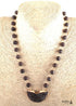 Boho Necklace, RH Rose Quart Amazonite, Half Moon Pink Natural Stone